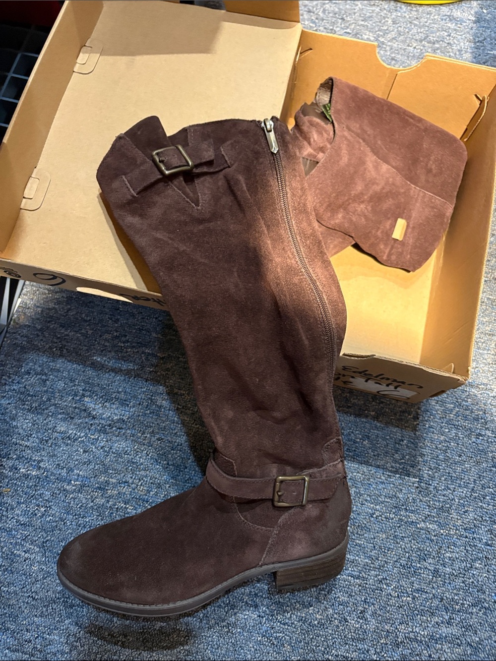 New Sam Edelman tall suede brown boots women’s 6